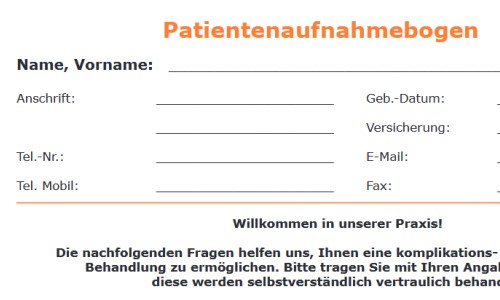 Patientenaufnahmebogen herunterladen